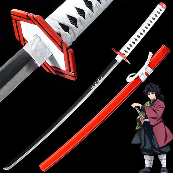104cm Tomioka Giyuu Cosplay Katana Carbon Steel Demon Slayer Anime Sword