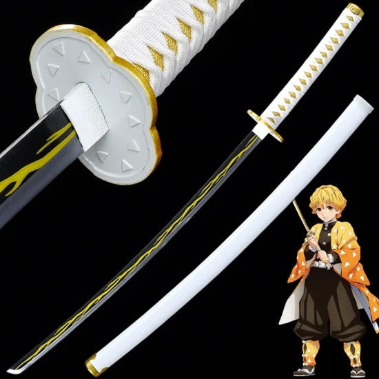 Ccosplay Weapon Carbon Steel Blade Demon Slayer Anime Cartoon Agatsuma Zenitsu's Sword 104cm