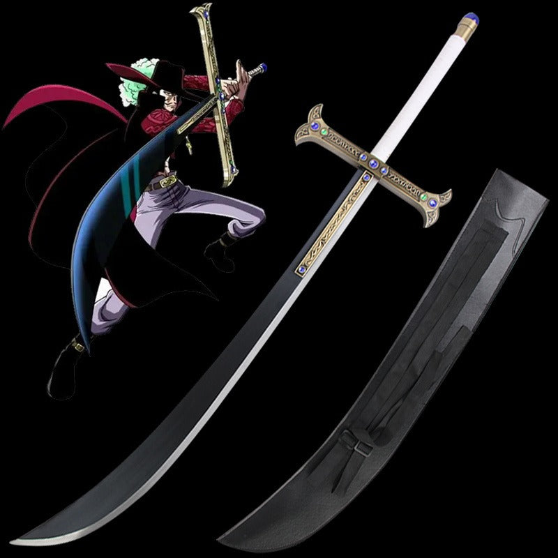 One Piece Carbon Steel Dracule Mihawk's Sword Gemstone