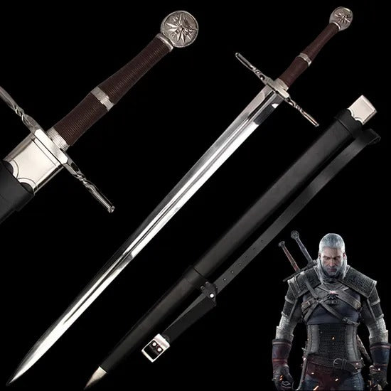 The Witcher 3: Wild Hunt Stainless Steel Wolf Pattern Geralt's Medieval Sword