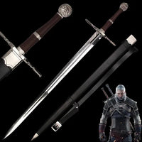 The Witcher 3: Wild Hunt Stainless Steel Wolf Pattern Geralt's Medieval Sword