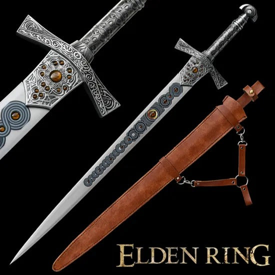 Elden Ring Game Medieval Sword Stainless Steel Gemstone Setting
