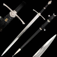The Lord of The Rings: Medieval Sword Black Stainless Steel Blood Grove Leather