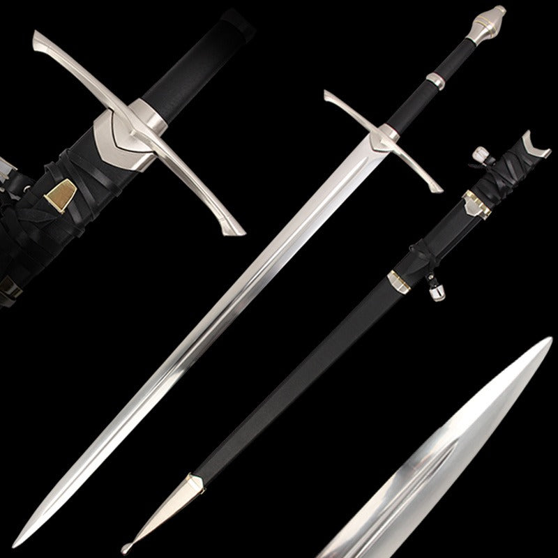Lord of The Rings Medieval Sword Black Leather
