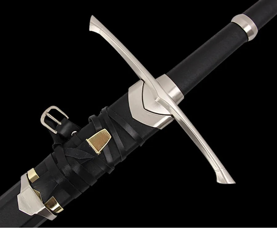Lord of The Rings Medieval Sword Black Leather