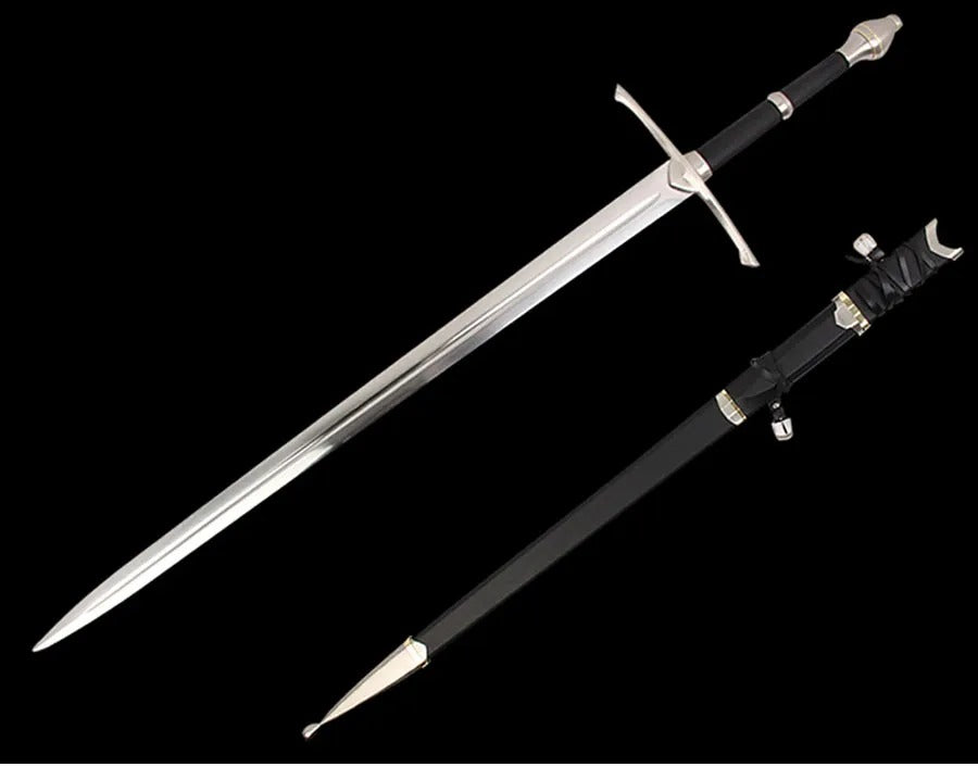 Lord of The Rings Medieval Sword Black Leather