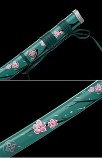 Valorant Carbon Steel Game Sword Katana Green Devil Series